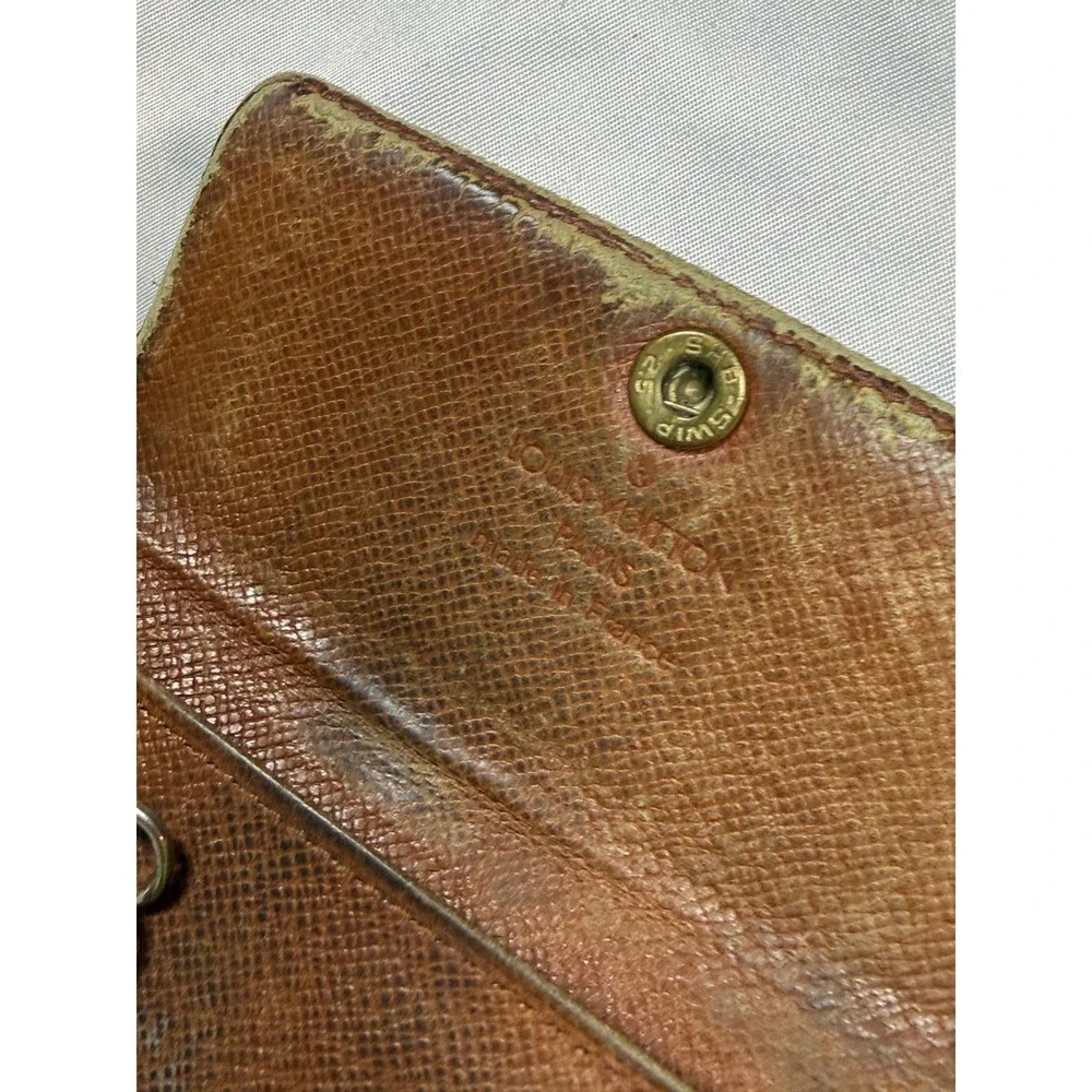 Louis Vuitton Monogram 4 Key Holder Vintage Brown Canvas Wallet Case